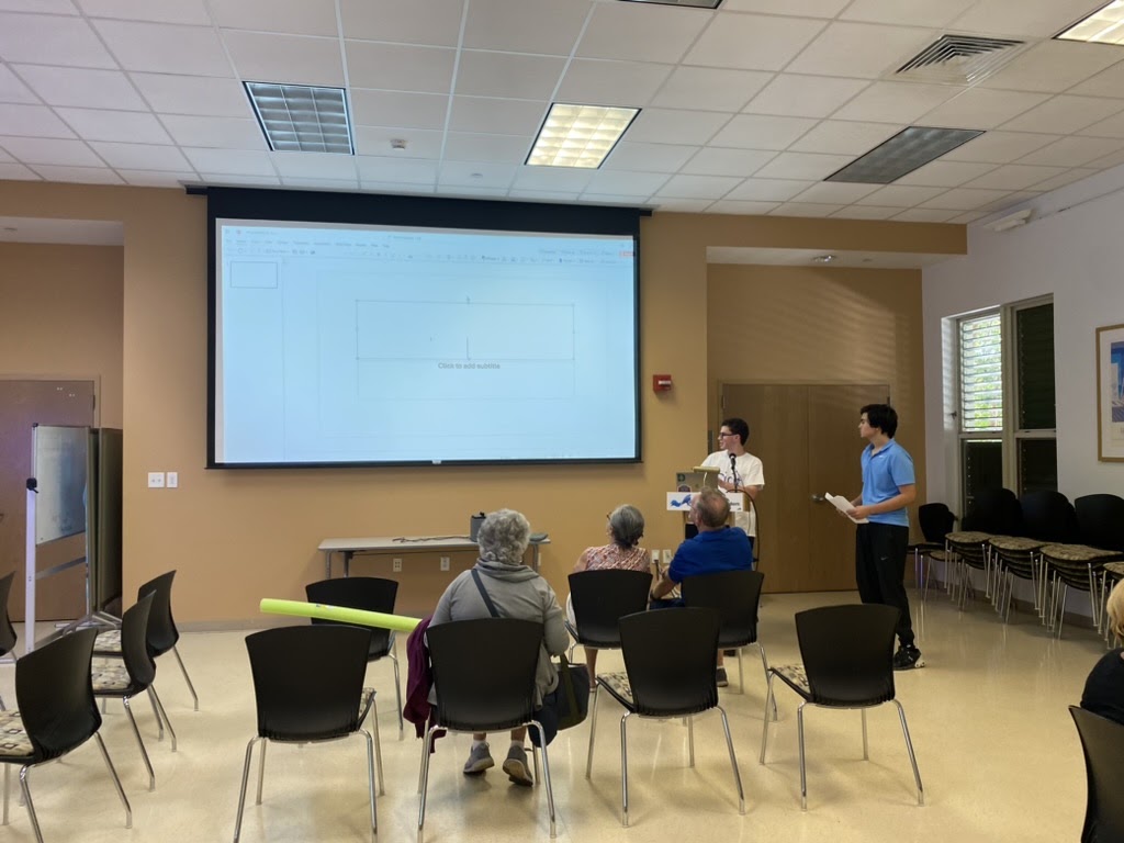 A presentation for adults at a community workshop